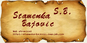 Stamenka Bajović vizit kartica